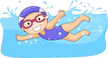 niña con gorro y gafas nadando